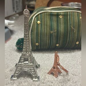 Silver Eiffel Tower Figurine and Keychain